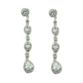 Putri White Stud Earrings - Elegant Fashion Jewelry Cubic Zirconia White Stud